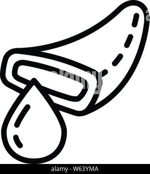 Drop da Aloe foglie icona. Caduta di contorno da Aloe foglie icona vettoriali per il web design isolato su sfondo bianco Illustrazione Vettoriale