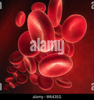 Cellule di sangue rosso -eritrocita - 3D illustrazione Foto Stock