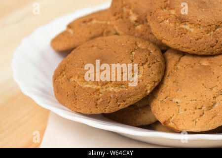 Oat i cookie su una piastra Foto Stock