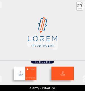 Codice di penna logo design vettore di codifica dello scrittore icona di simbolo Illustrazione Vettoriale