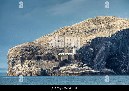 Viste di Bass Rock. Bass Rock è più grande del mondo di colonia di Northern sule. A North Berwick. Scozia Foto Stock