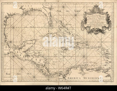 La guerra rivoluzionaria americana era mappe 1750-1786 613 Mapa maritimo del Golfo de Mexico e Islas de la America para el uso de los navegantes en esta parte del ricostruire e riparare Foto Stock