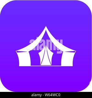 Tenda da campeggio icona simbolo viola digitale Illustrazione Vettoriale