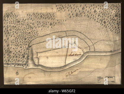 La guerra rivoluzionaria americana era mappe 1750-1786 848 Red Banke ricostruire e riparare Foto Stock