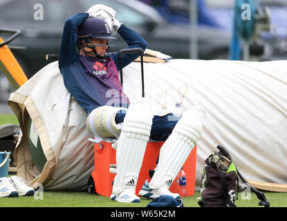 L'Inghilterra del Sam Curran durante la sessione di reti a Edgbaston, Birmingham. Foto Stock