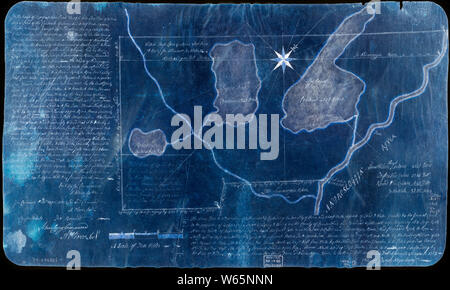 La guerra rivoluzionaria americana era mappe 1750-1786 915 del piano di sopra è la designazione di un nuovo township contenente la quantità di sette e mezzo miglio di land & invertito la ricostruzione e la riparazione Foto Stock