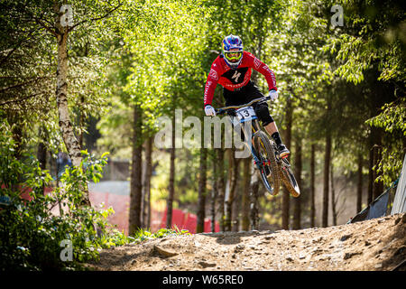 Giugno 8, 2013 - Fort William, Scozia. Aaron Gwin (USA) a UCI Mountain Bike World Cup. Foto Stock