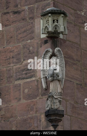 La figura di un angelo, casa di Nassau, Norimberga, Franconia, centrale-Franconia, città vecchia, Baviera, Germania Foto Stock