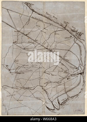 La guerra civile mappe 1930 una guerra civile mappa del campo di Fairfax County Virginia con il Fort Coccoran ricostruire e riparare Foto Stock