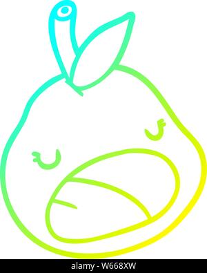 Gradiente a freddo la linea di disegno di un carino pera Illustrazione Vettoriale