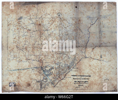 La guerra civile mappe 2061 Mappa della porzione meridionale della contea di Cobb Georgia da Marietta al fiume Chattahoochee ricostruire e riparare Foto Stock