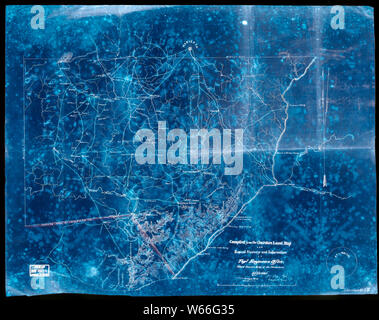 La guerra civile mappe 2061 Mappa della porzione meridionale della contea di Cobb Georgia da Marietta al fiume Chattahoochee invertito la ricostruzione e la riparazione Foto Stock