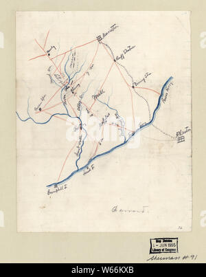 La guerra civile mappe 2130 Mappa dell' Unione le posizioni delle truppe a sud-ovest di Marietta Georgia 10 Giugno-luglio 3 1864 la ricostruzione e la riparazione Foto Stock