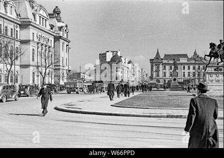 City scape di Bukarest, Romania nel 1942 durante la seconda guerra mondiale 2 Foto Stock
