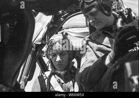 German Airforce Crew in un JU 88 Bomber 1942 durante Worldwar 2 nel 1942 in Russia Foto Stock