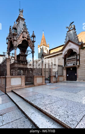 Le tombe scaligero, monumentale complesso funerario del dynast scaligero. Verona, Veneto, Italia, Europa. Foto Stock