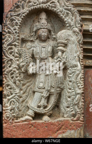 La scultura a Belur tempio vicino Bengaluru (Bangalore),Karnataka, India. Foto Stock