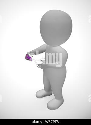 Il taglio di una carta di credito per invalidare la spesa e il debito di arresto. Problemi con le frodi e gli eccessi di spesa - 3d illustrazione Foto Stock