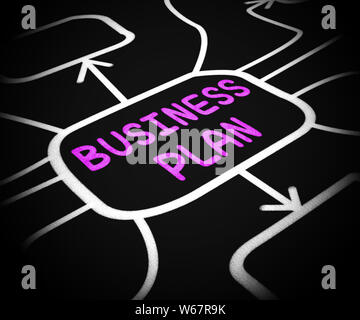 Business plan o di pianificazione è importante per la crescita aziendale. Una strategia con lungimiranza per la prosperità e il successo - 3d illustrazione Foto Stock