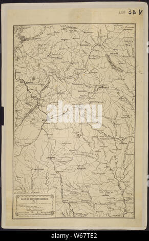 Parte del Nord della Georgia compilato sotto la direzione di Capt. Wm. E. Merrill, Chief, Top'l. Eng'r. D.C., dal Cherokee Mappe del Territorio,...le indagini di Top'l. Ingegneri, D.C.,...Mappa dello Stato della Georgia, e l'informazione. Foto Stock