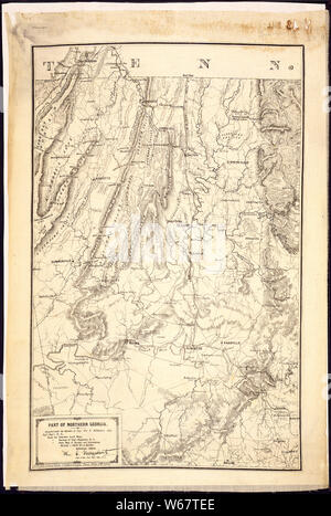 Parte del Nord della Georgia compilato sotto la direzione di Capt. Wm. E. Merrill, Chief, Top'l. Eng'r. D.C., dal Cherokee Mappe del Territorio,...le indagini di Top'l. Ingegneri, D.C.,...Mappa dello Stato della Georgia, e l'informazione. Foto Stock