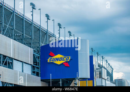 Datytona, Florida. Il 18 luglio 2019. Vista superiore della Sunoco cancello al Daytona International Speedway Foto Stock