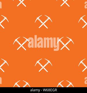 Mining piccone pattern vector orange Illustrazione Vettoriale