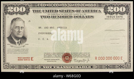 Duecento Dollar Bond di guerra Foto Stock