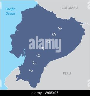 L Ecuador regione mappa in Sud America Illustrazione Vettoriale