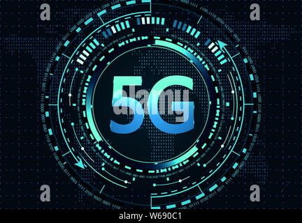 5G wireless di nuova connessione Internet ad alta velocità e Wifi. Illustrazione Illustrazione Vettoriale