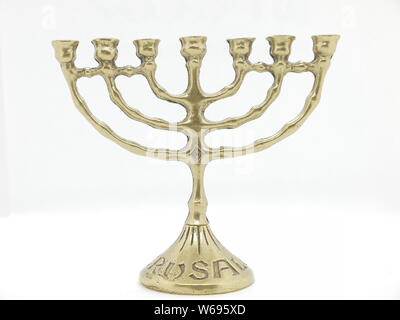 Il Menorah ferro candelabro da Israele Foto Stock