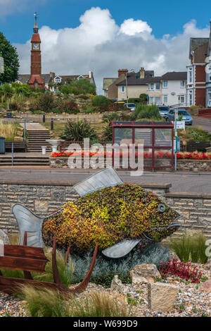 Uno dei meravigliosi floral visualizzazioni sul lungomare a Seaton in South East Devon, in Inghilterra. Foto Stock
