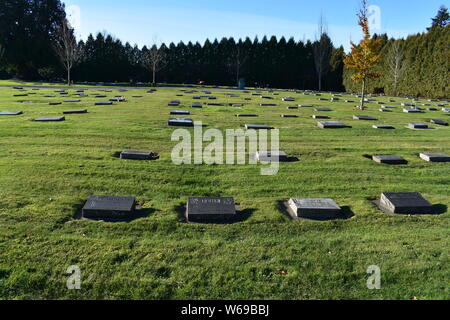 Un curatissimo cimitero in Canada Foto Stock