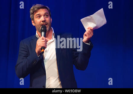 Edimburgo, Scozia, Regno Unito. 31 Luglio, 2019. Premere l'evento di lancio dall'organizzatore dell'evento Underbelly al Edinburgh Fringe 2019. Nella foto il direttore del ventre molle ed Bartlam Credito: Iain Masterton/Alamy Live News Foto Stock