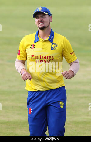 CHESTER LE STREET, Inghilterra 31 luglio Alex fecce di Durham durante la vitalità T20 Blast match tra Durham County Cricket Club e Leicester Volpi a Emirates Riverside, Chester le street mercoledì 31 luglio 2019. (Credit: Mark Fletcher | MI News) Credito: MI News & Sport /Alamy Live News Foto Stock