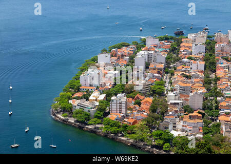 L Urca visto da sopra e di Rio de Janeiro Foto Stock