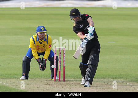 CHESTER LE STREET, Inghilterra 31 luglio Colin Ackermann di Leicester Volpi batting durante la vitalità T20 Blast match tra Durham County Cricket Club e Leicester Volpi a Emirates Riverside, Chester le street mercoledì 31 luglio 2019. (Credit: Mark Fletcher | MI News) Credito: MI News & Sport /Alamy Live News Foto Stock