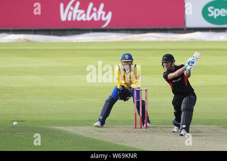 CHESTER LE STREET, Inghilterra 31 luglio Colin Ackermann di Leicester Volpi batting durante la vitalità T20 Blast match tra Durham County Cricket Club e Leicester Volpi a Emirates Riverside, Chester le street mercoledì 31 luglio 2019. (Credit: Mark Fletcher | MI News) Credito: MI News & Sport /Alamy Live News Foto Stock