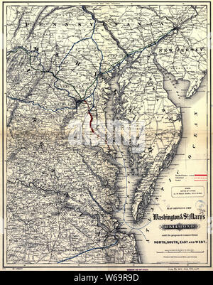 0419 Railroad Maps Mappa che mostra la Washington St Mary's della ferrovia e della sua proposta di collegamenti nord-sud e est-ovest la ricostruzione e la riparazione Foto Stock