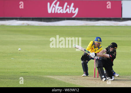 CHESTER LE STREET, Inghilterra 31 luglio Colin Ackermann 0le batting durante la vitalità T20 Blast match tra Durham County Cricket Club e Leicester Volpi a Emirates Riverside, Chester le street mercoledì 31 luglio 2019. (Credit: Mark Fletcher | MI News) Credito: MI News & Sport /Alamy Live News Foto Stock