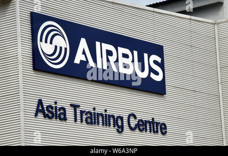 --FILE--Vista di Airbus in Asia la formazione presso il Centro Aerospaziale Seletar Park a Singapore, 6 settembre 2017. La Cina ha iniziato il suo viaggio storico di re Foto Stock