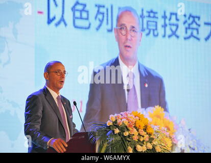 Zvi Heifetz, l ambasciatore israeliano presso la Cina, parla al XIX GoforIsrael in città Shishan, Foshan City, a sud della Cina di provincia di Guangdong, 31 maggio 20 Foto Stock