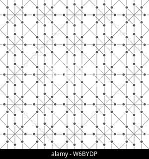 Vector seamless pattern. Infinitamente ripetendo originale texture techno costituito da linee sottili e punti. Geometrico astratto dello sfondo. Illustrazione Vettoriale