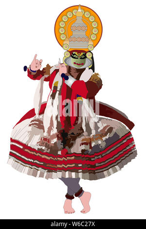 Kathakali dancer performing Foto Stock