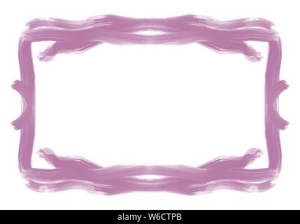 Rosa violetto disegnati a mano olio squadrato spazzola di vernice telaio corsa modello di confine Foto Stock