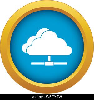 Il cloud computing icona di collegamento vettore blu isolato Illustrazione Vettoriale