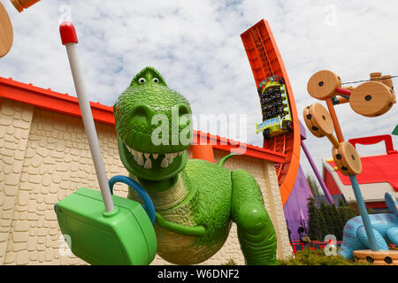 Vista interna del settimo terra a tema, Disney Pixar Toy Story Land, nella Shanghai Disneyland a Shanghai la Disney Resort di Pudong, Shanghai, C Foto Stock