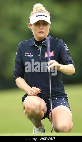 L'Inghilterra del Charley scafo su xv verde durante il giorno uno di AIG donna British Open at Woburn Golf Club, poco Brickhill. Foto Stock