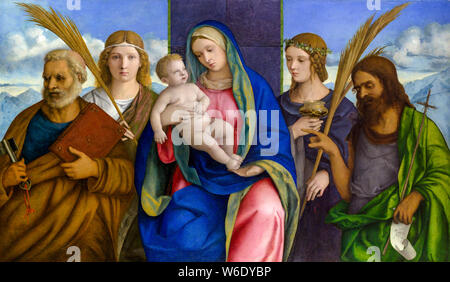 Giovanni Bellini, la pittura, la Madonna con Bambino e Santi, 1459-1516 Foto Stock