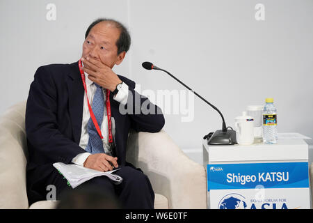 Shigeo Katsu, Presidente Nazarbayev University, assiste i sub-forum di 'avanzare insieme l'Agenda 2030 e gli obiettivi di uno sviluppo sostenibile" Foto Stock